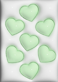 Plump heart White and Green