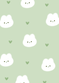 Fluffy Rabbit and Heart green10_2
