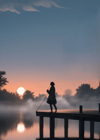 Peaceful morning lake 7483dE