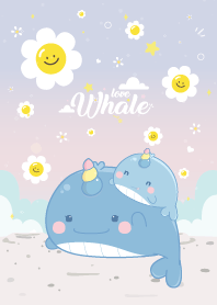 Whale Unicorn Cute Smile Flower Sweet