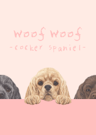 Woof Woof - Cocker Spaniel - FLOWER PINK