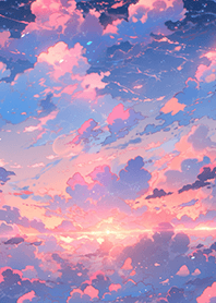 pink and blue clouds