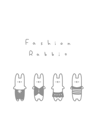 Fashion Rabbits(line)-white gray.