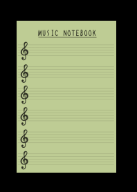 MUSIC COLOR NOTEBOOK-LEAF GREEN-BLACK