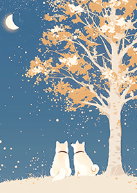 Shiba under Golden Tree Moon_1-2