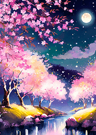 Beautiful night cherry blossoms#236