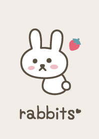 Rabbits*Beige*Strawberry