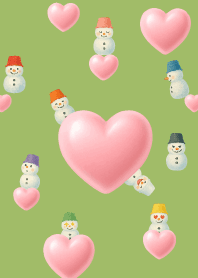 Colorful Snowman05 on moss green