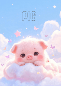 Cute Pig In Sky & Cloud