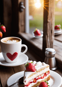 Coffee strawberry chocolate cake 40c31C