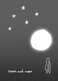 Stars and moon theme. monochrome *