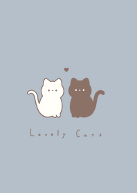 Lovely Cats (line)/blue beige BR whfil