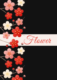 Flower 005-2 (Plum blossoms/Vermilion)