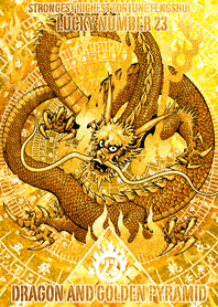 Dragon and golden pyramid Lucky number23
