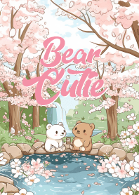 lovely bear in sakura theme
