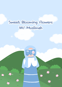 Sweetie blooming flowers w-muslimah