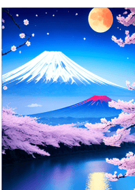 Lukisan Ukiyo-e Gunung ws7F8