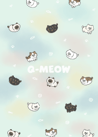 Q-meow3 - water color mint cream