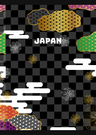 Japanese pattern clouds on black JP