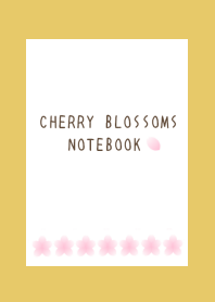 CHERRY BLOSSOMS NOTEBOOK/DUSTY YELLOW