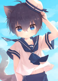 Boy of a black cat!(2024 sailor suit)