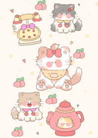 Little cat is addicted to ribbons.1