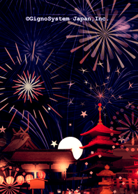 Colorful fireworks from Japan