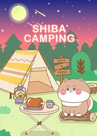Shiba Inu - Camping/Gradient/Sunset