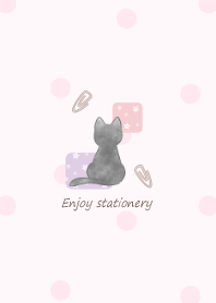 Cat and Stationary -pink- Star 2
