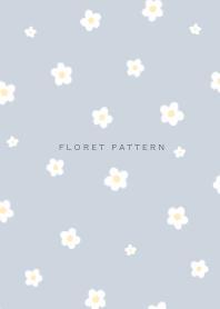 Floret Pattern  sky gray