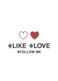 SIMPLE HASHTAG LIKE LOVE FOLLOW ME WHITE