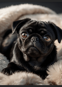 귀여운 블랙 퍼그 테마 B/W 02