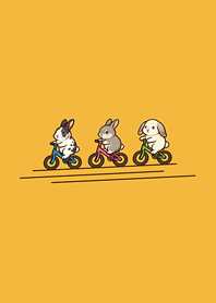 Rabbit on a bicycle-yellow