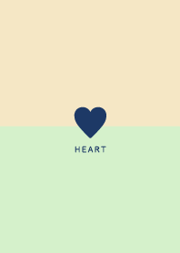 Navy&Beige Green / Simple Heart