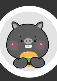 Cute Black Pig Simple Theme 2