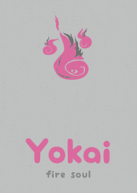 Yokai fire soul  gray pink