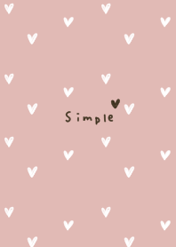 ピンクベージュと手書きのゆるめハート。