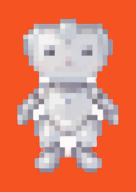 Robot Pixel Art Theme  Red 05