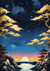 Mountain, Sea, and Moonlit Night 109166