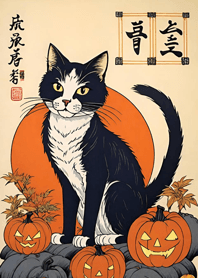 Ukiyo-e - Halloween cat C17099