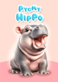 Hipopótamo pigmeu fofo (fundo rosa)