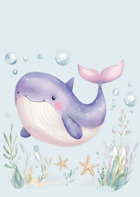 Bright cute little whale_4