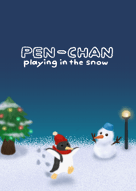 PEN-CHAN playing in the snow