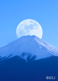 Full Moon and Mt. Fuji