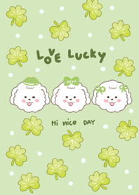 Dog love lucky green cute minimal ver 3