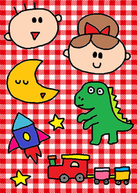 Children x red check