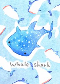 Watercolor healing whale shark10.