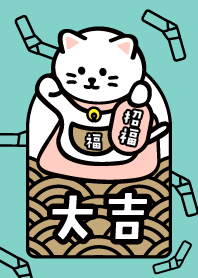 Lucky Cat / DAI-KICHI / Mint  Peach ver.
