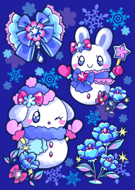 Snow rabbit and ice flower