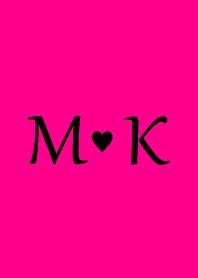 Initial M K Vivid Pink Black Line 着せかえ Line Store